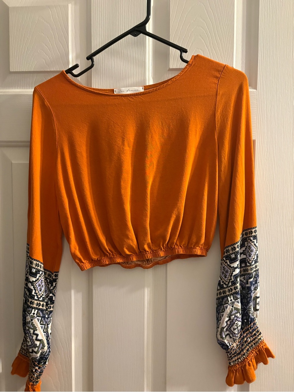 Boho style 2 pc top and skirt Orange and Navy Patterned Maxi Skirt/ top
